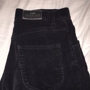 High waisted black corduroy jeans